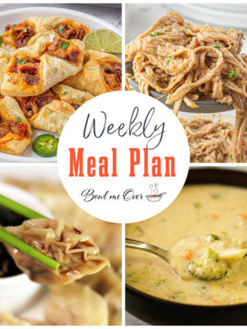 Collage of photos for Weekly Meal Plan 15, with print overlay.
