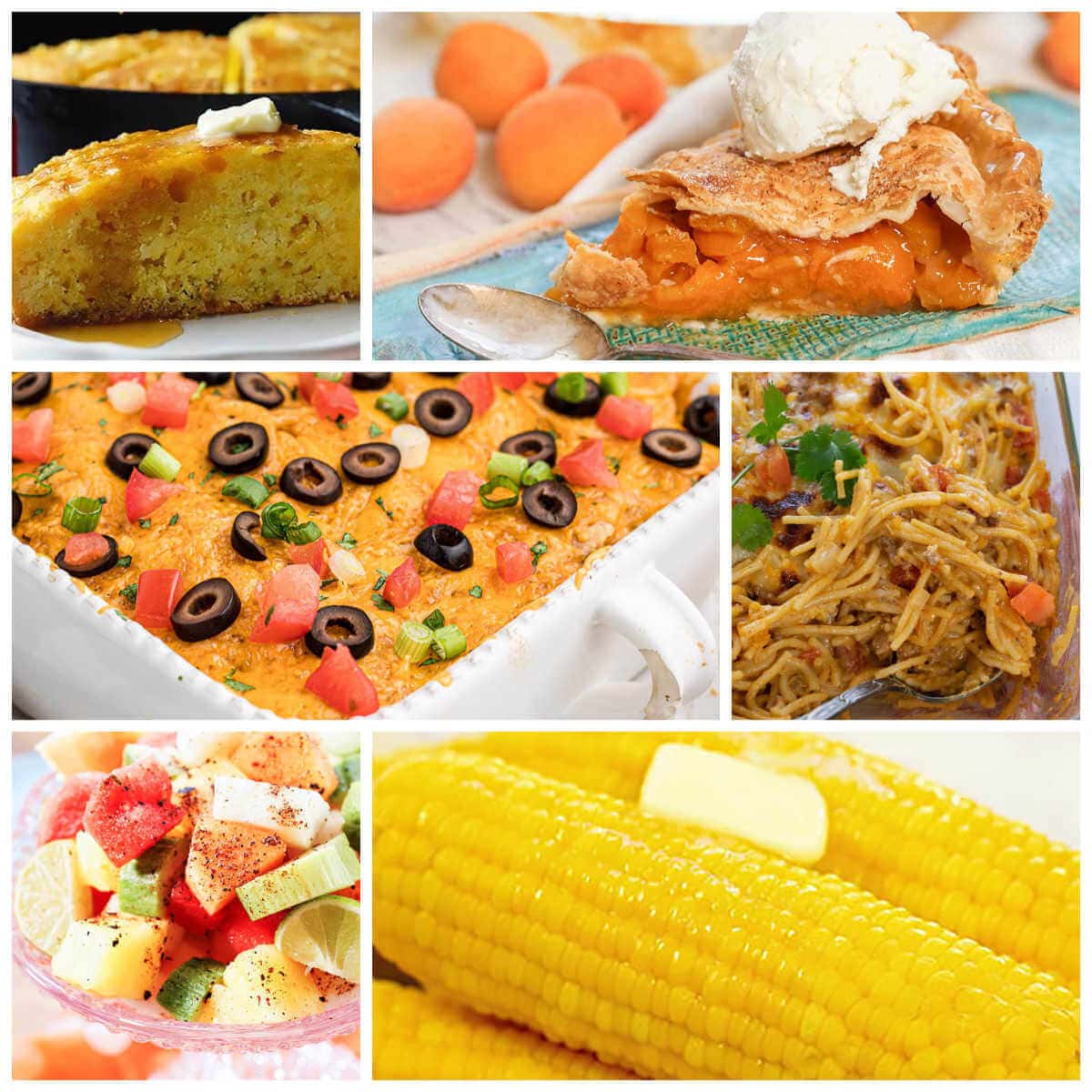 A collage of recipes of what to serve with taco casserole.