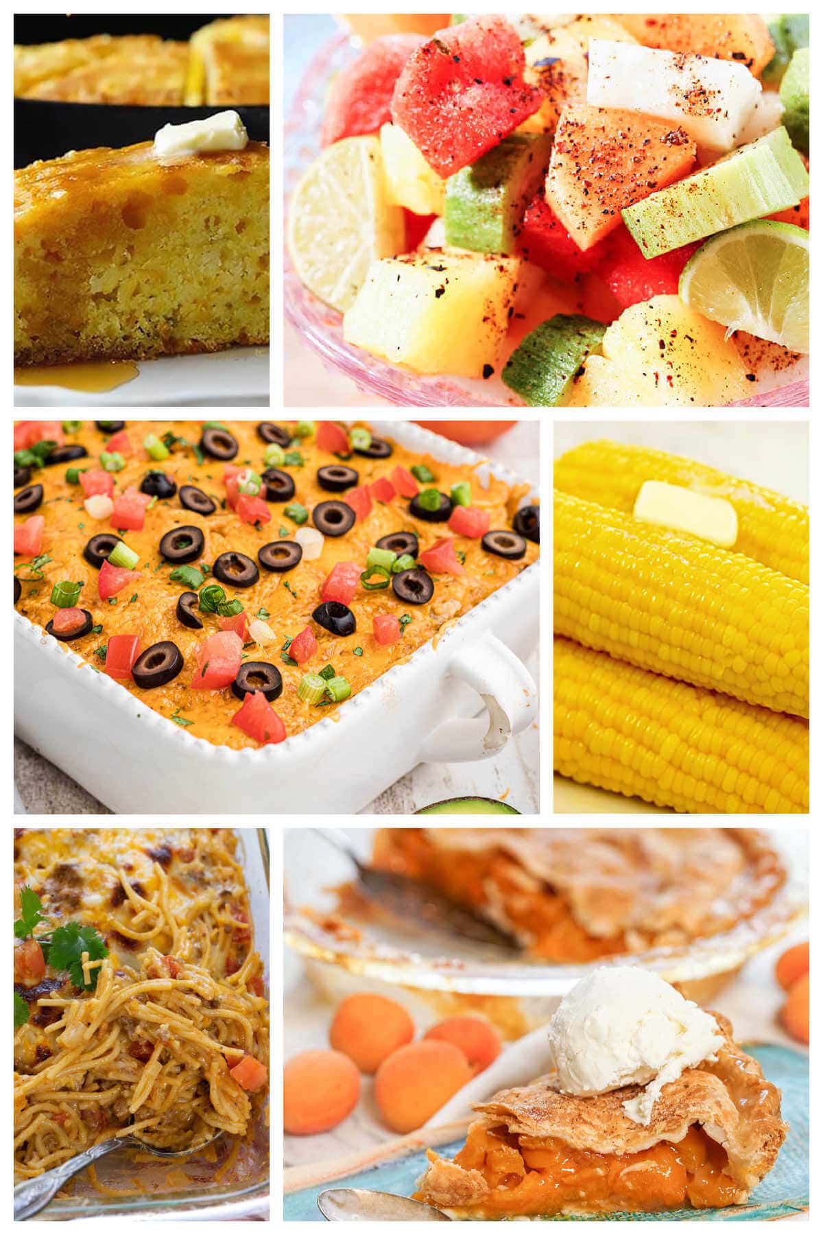 A collage of recipes of what to serve with taco casserole.