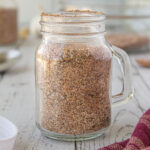 Seasoning mix in a spice container.