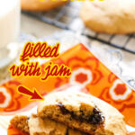 Brown sugar cookies on a small plate. With print overlay for social media.