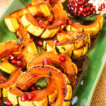 Roasted Delicata Squash on a platter.