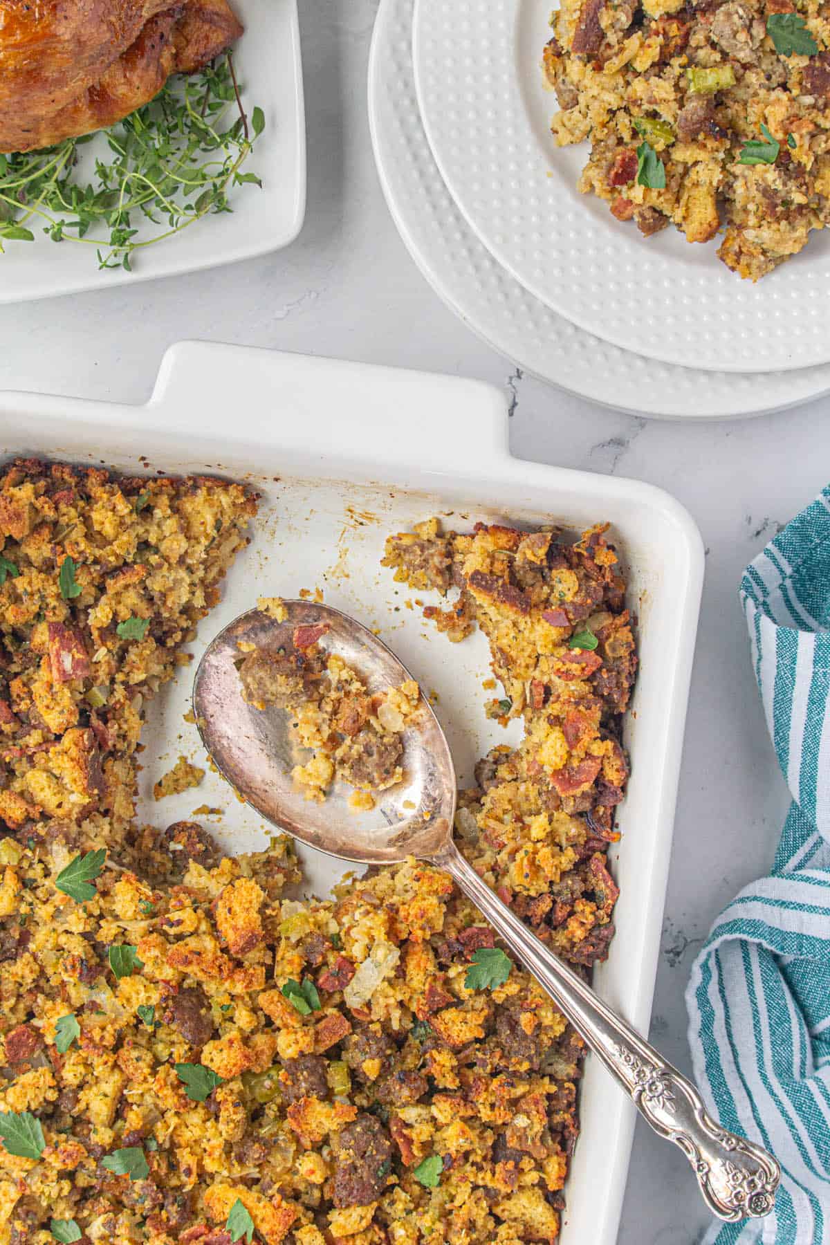 Sausage and Bacon Stuffing - Bowl Me Over