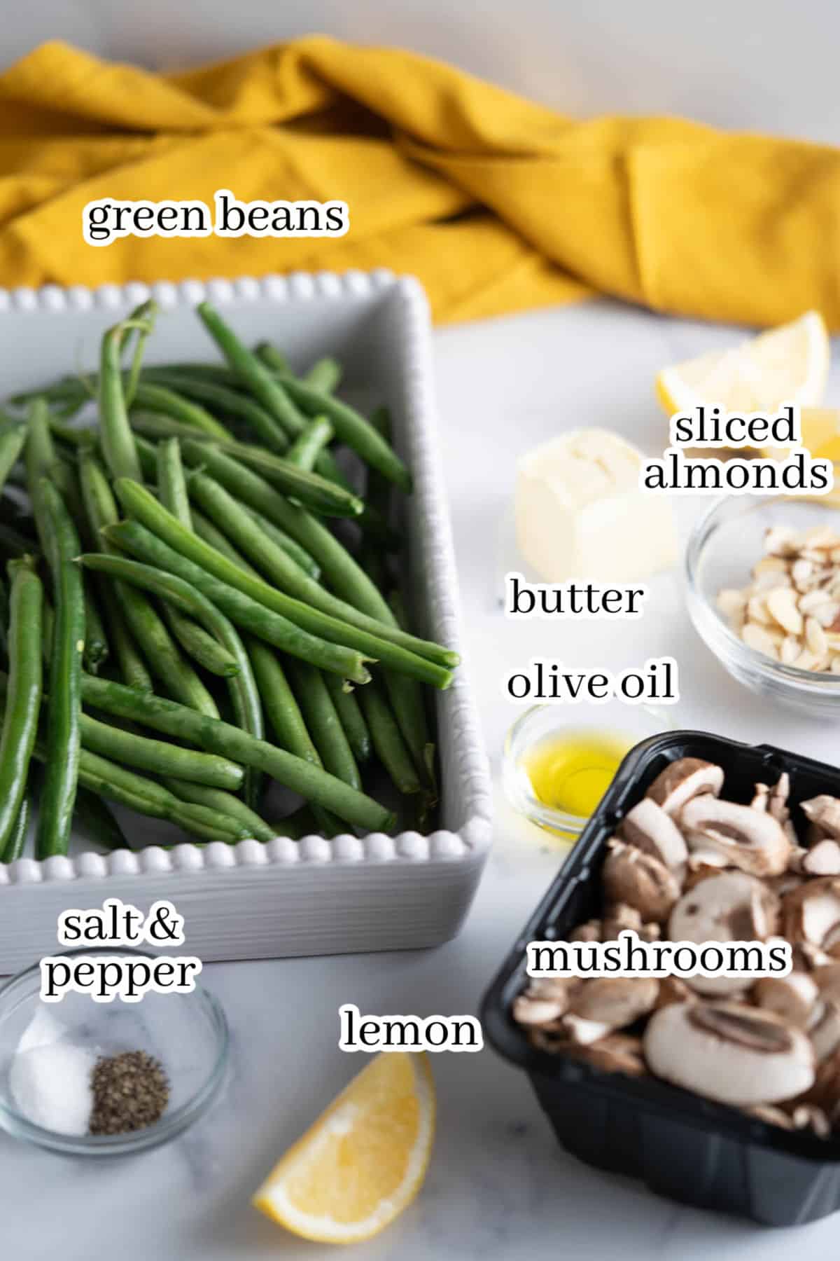 Ingredients to make the side dish recipe, with print overlay.