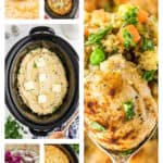 Collage of photos for Christmas crockpot recipes.