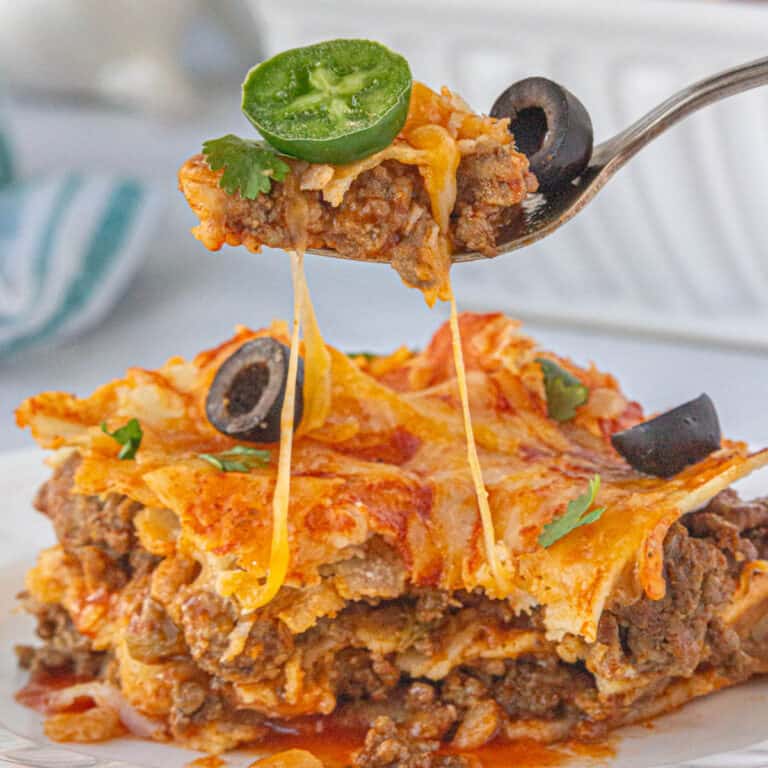 Ground Beef Enchilada Casserole (Family Favorite) - Bowl Me Over