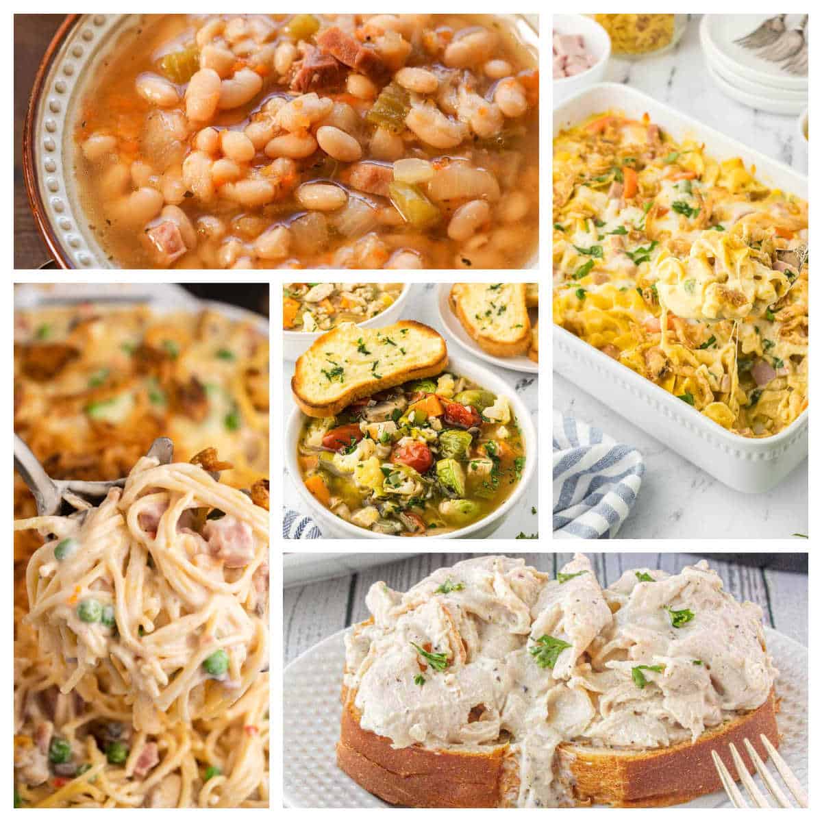 Recipes made with Turkey and Ham leftovers.
