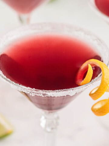 A Carrabas Pomegranate Martini Cocktail.