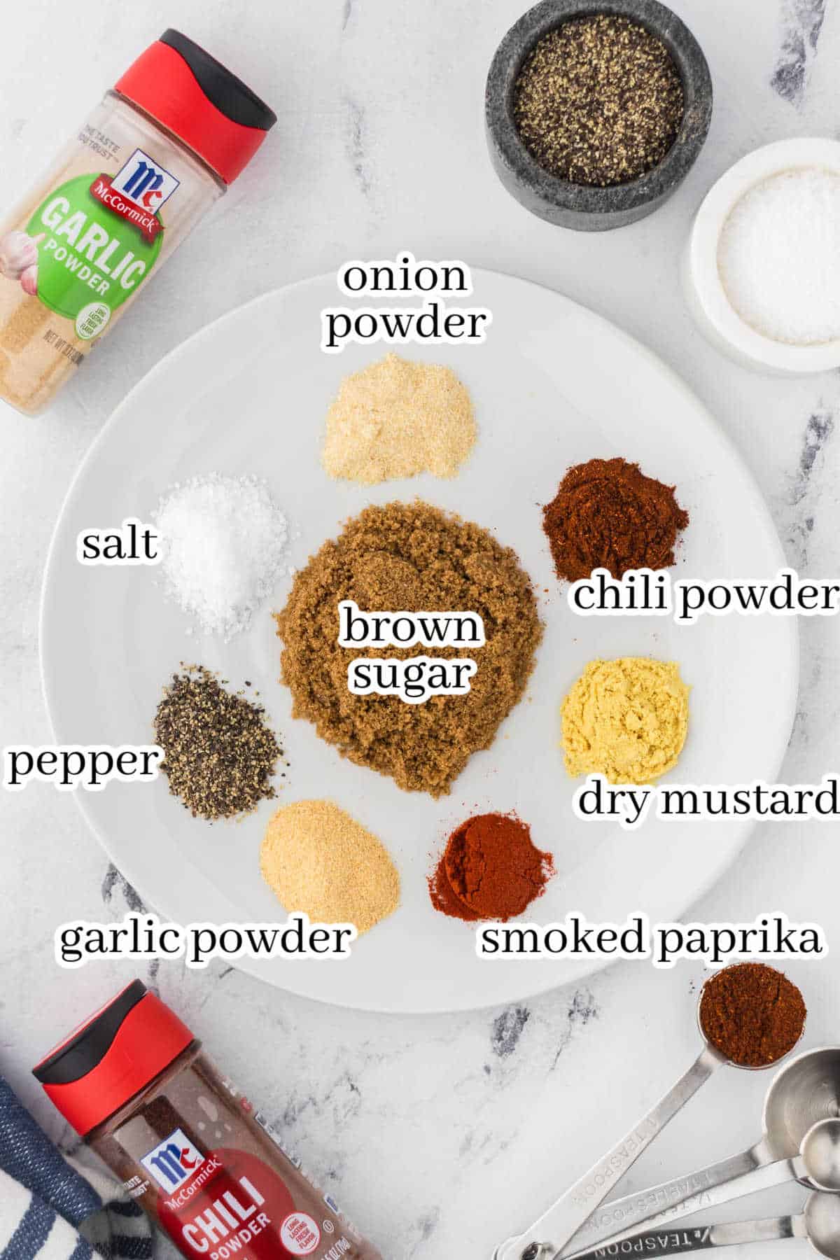 All of the ingredients needed to make the recipe. With print overlay for clarification.