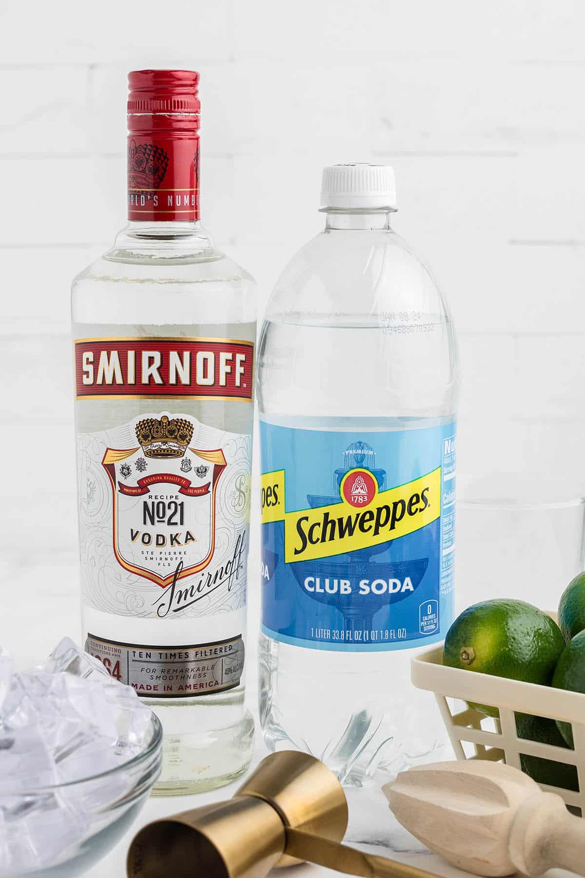 All of the ingredients you need to make the drink.