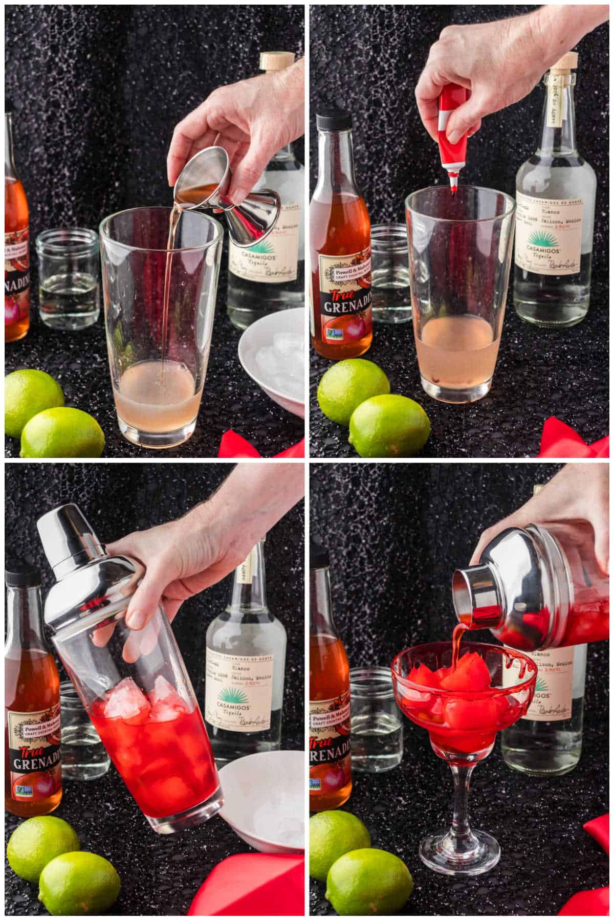 Step-by-step instructions to make a Halloween vampire cocktail.