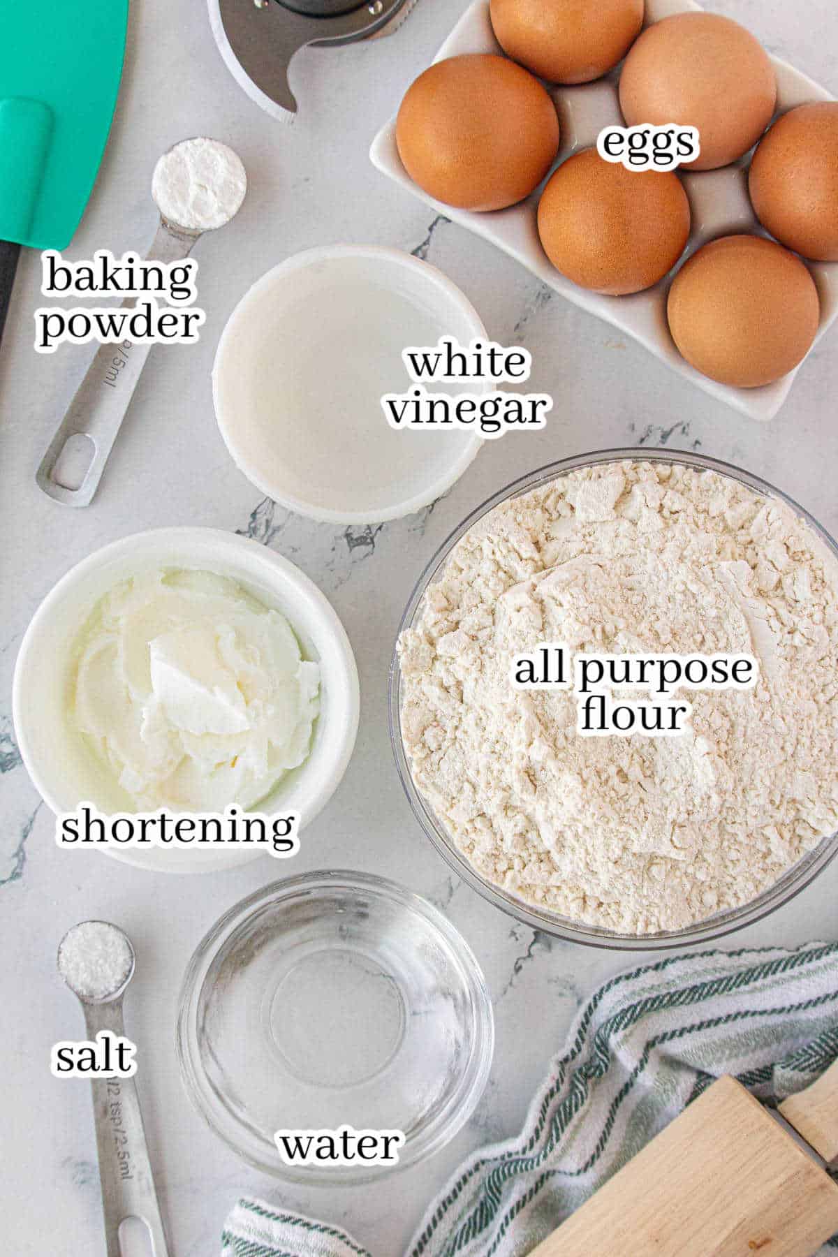 All of the ingredients to make pie crust using the food processor.