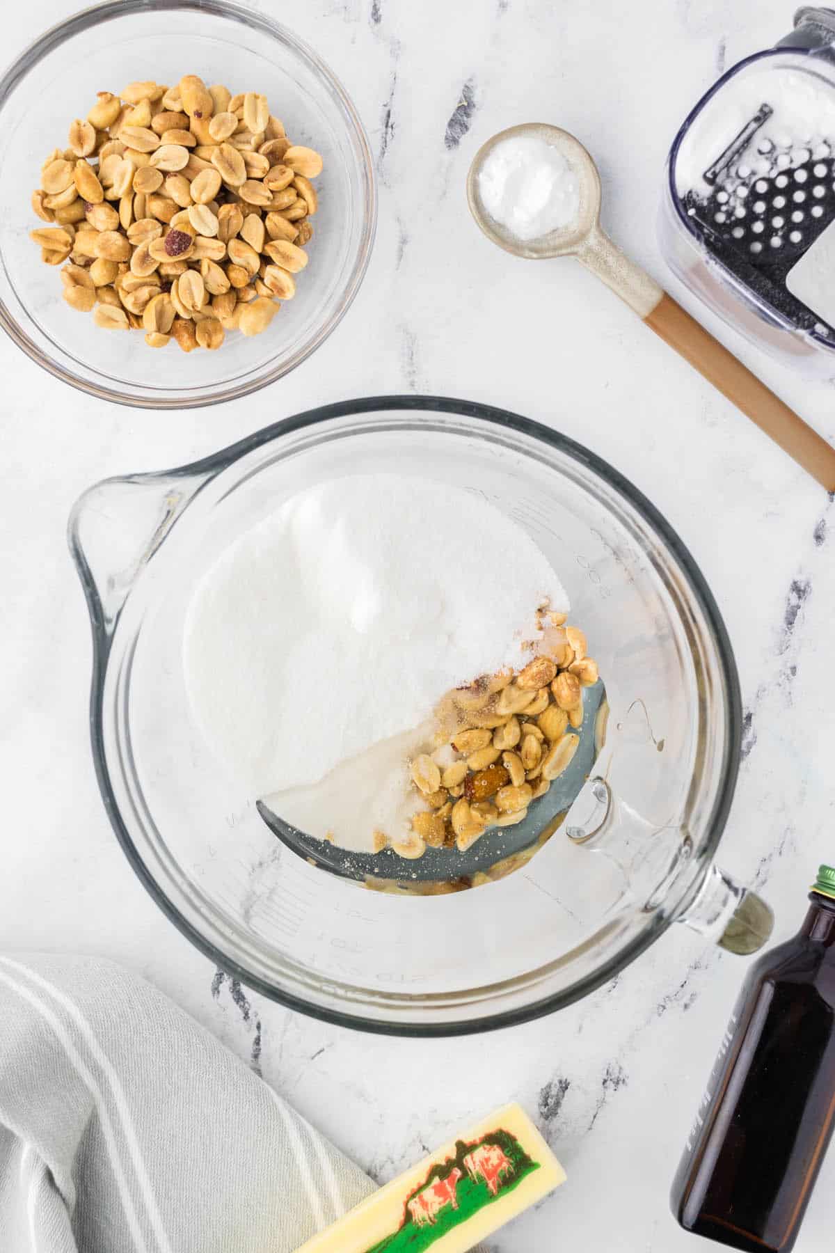 The ingredients for the recipe in a microwave proof bowl.