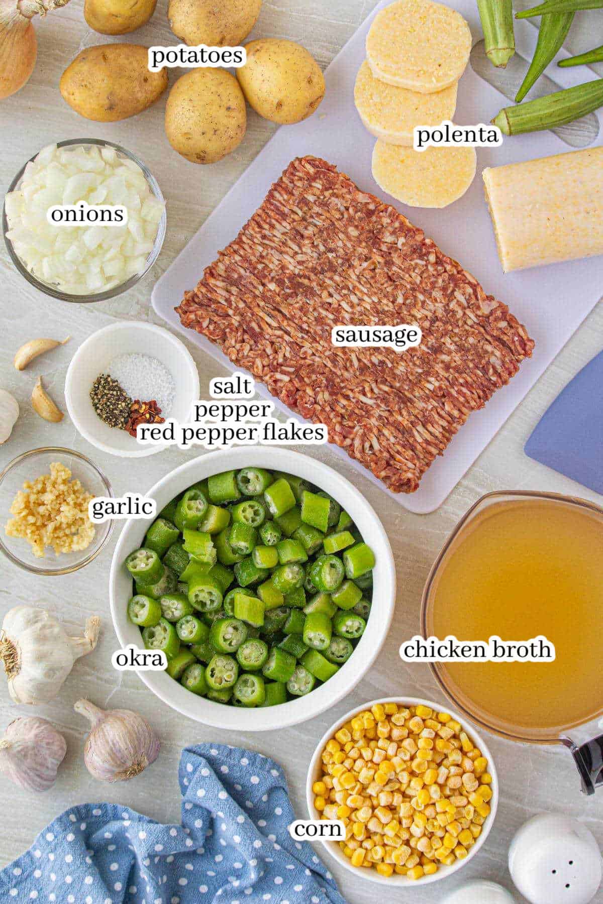 A table with a bunch of ingredients on it
